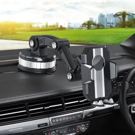 Car Phone Mount With Swivel Arm And Suction Cup For Dashboard Or Windshield