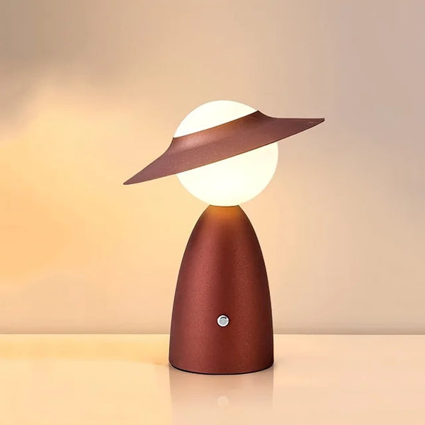 NovaHat Led Light With Tilted Shade And Gold Base For Living Room Decor And Ambient Glow
