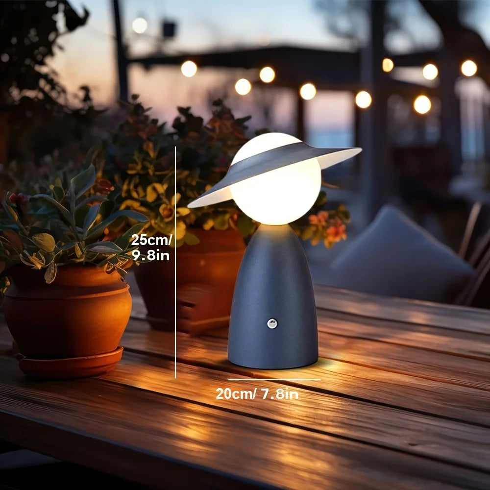 NovaHat Led Light With Tilted Shade And Gold Base For Living Room Decor And Ambient Glow