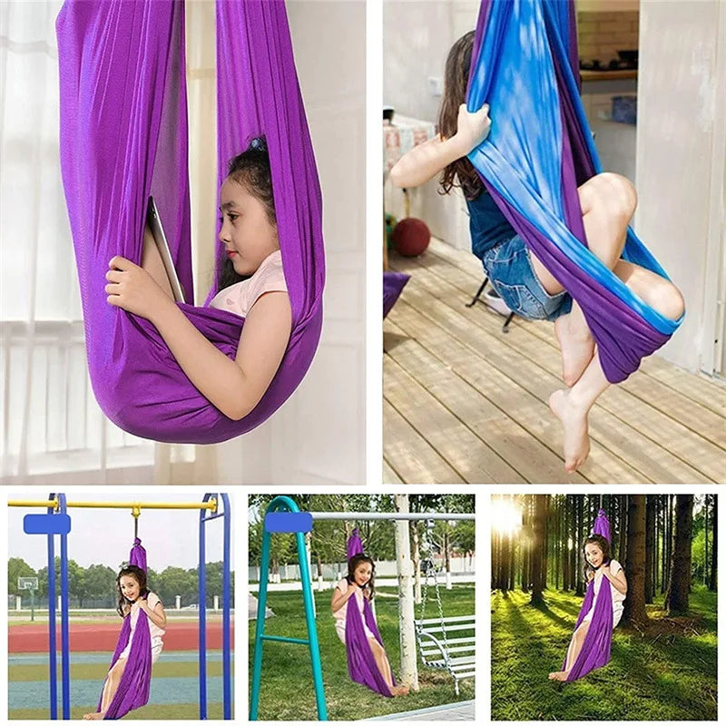 Children's Cotton Therapy Swing Hammock For Balance, Calm, And Sensory Development