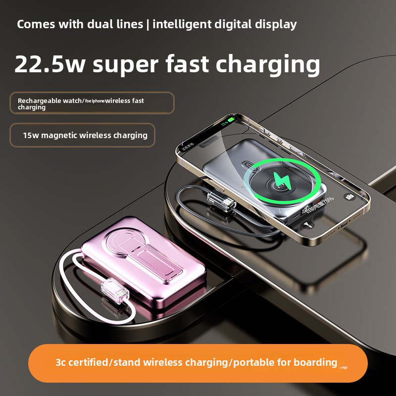 Powerbank – innebygd ladeport, LCD-display, rask lading av flere enheter