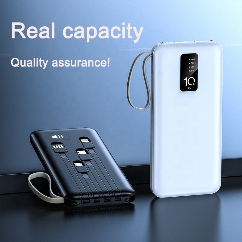 Powerbank — indbyggede kabler, intelligent strømstyring