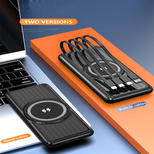 Powerbank — Integriertes Kabel, schnelles USB-C, kompatibel mit iPhone, Samsung und Android