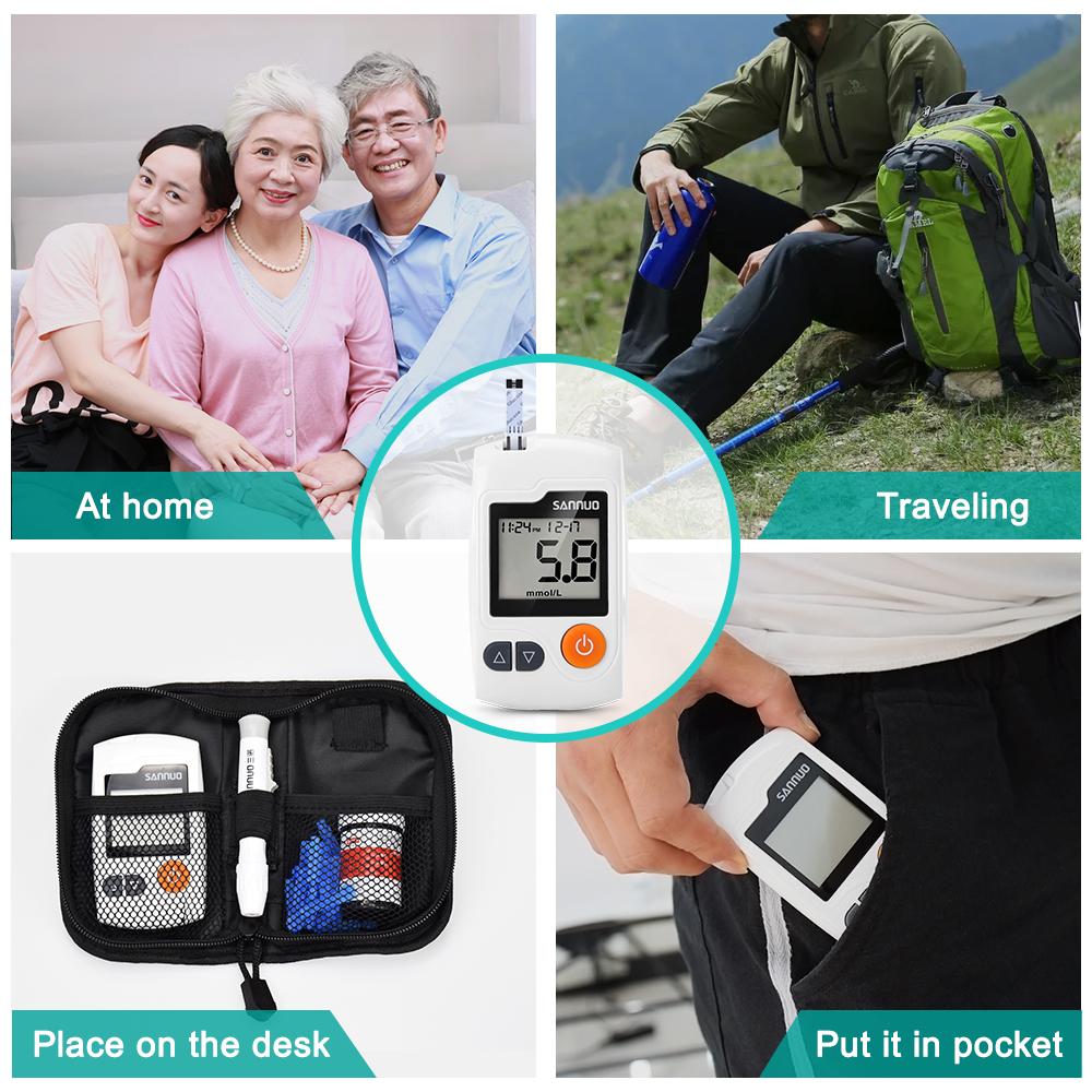 Souprava pro měření glukózy HealthTrack — 100 proužků, přehledný displej s naměřenými hodnotami