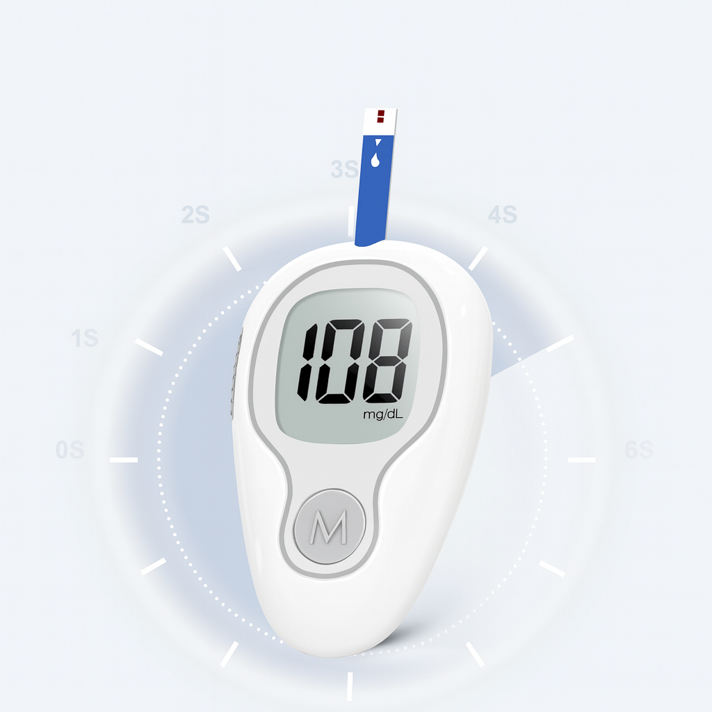 HealthTrack bærbart blodsukkermålerapparat, tydelig LCD-skærm