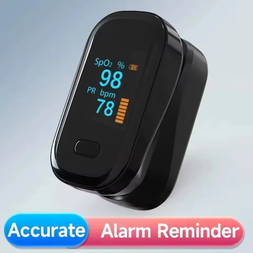 Pulsoximeter til fingerspidsen og blodsukkermåler – monitor med dobbeltfunktion og OLED-display