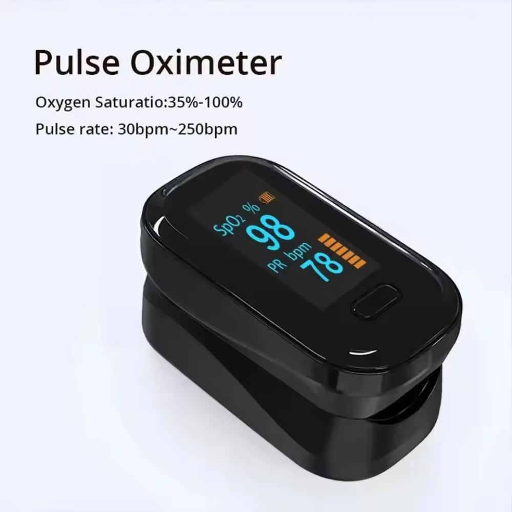 Pulsoximeter til fingerspidsen og blodsukkermåler – monitor med dobbeltfunktion og OLED-display
