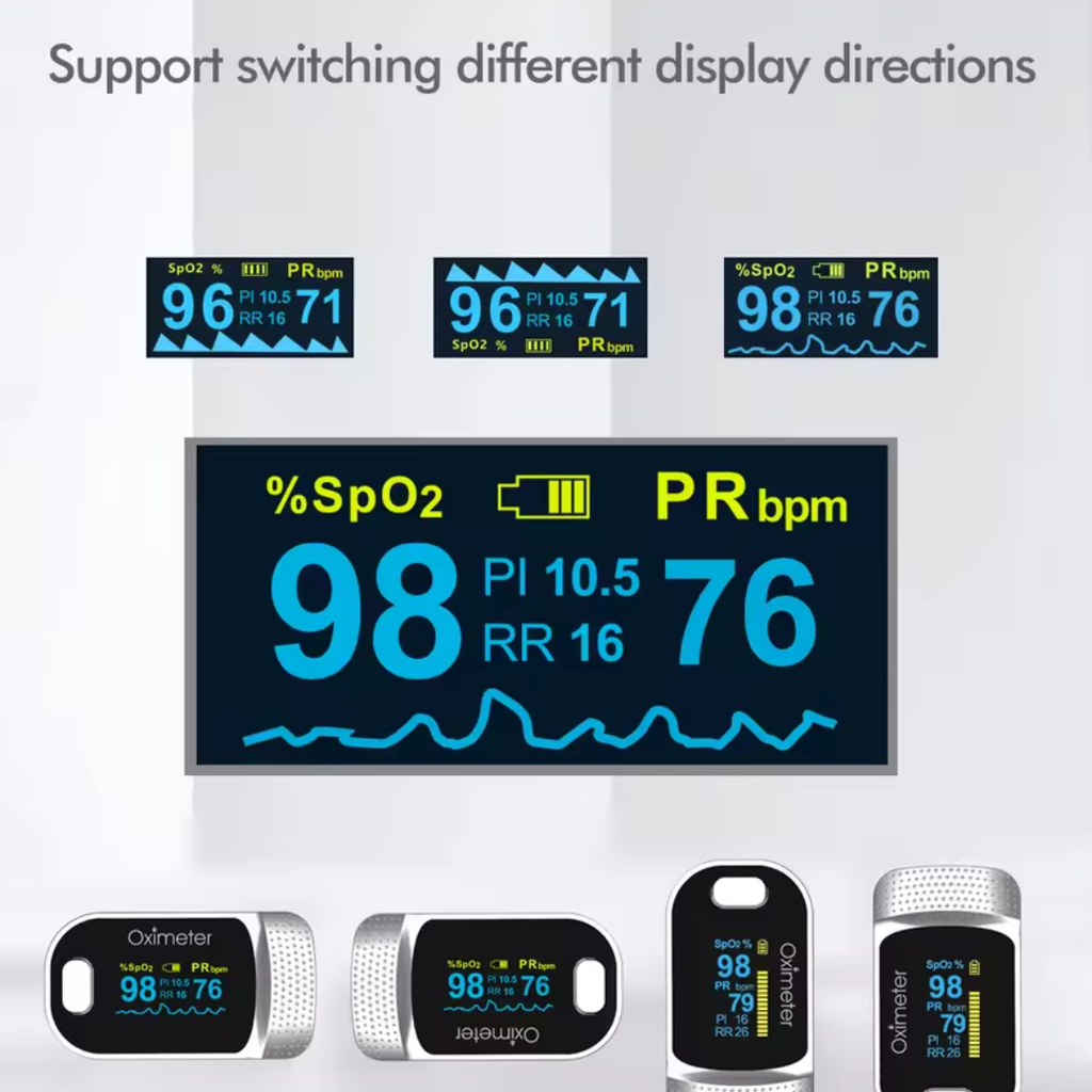 Hordozható pulzoximéter — OLED-kijelzős véroxigénszint-monitor