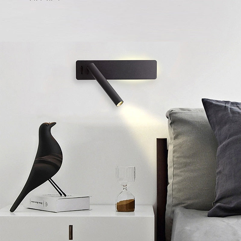 Bedroom LED Wall Light With 360 Degree Rotation And Adjustable Brightness And Color Modes