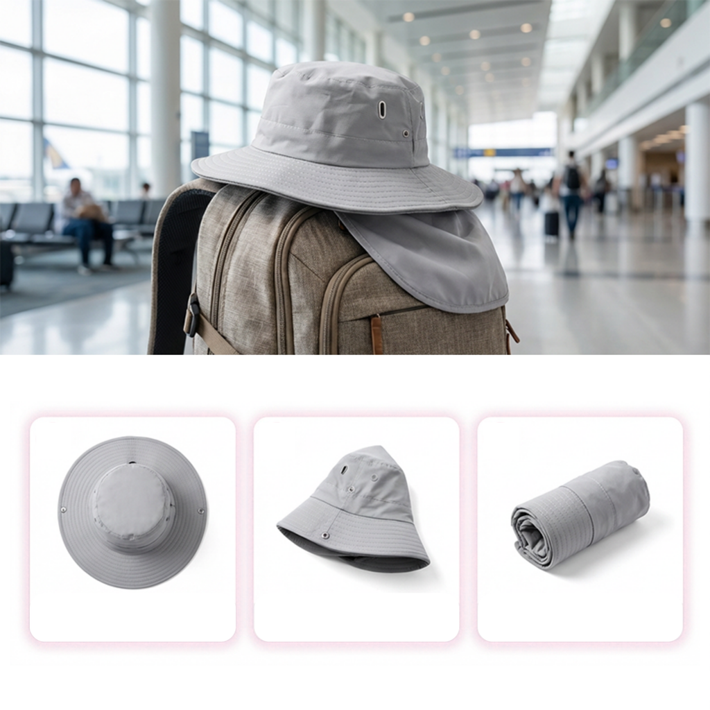 2-in-1 Sun Protection Hat with Removable Face Shield, Cooling Ice-Silk Fabric