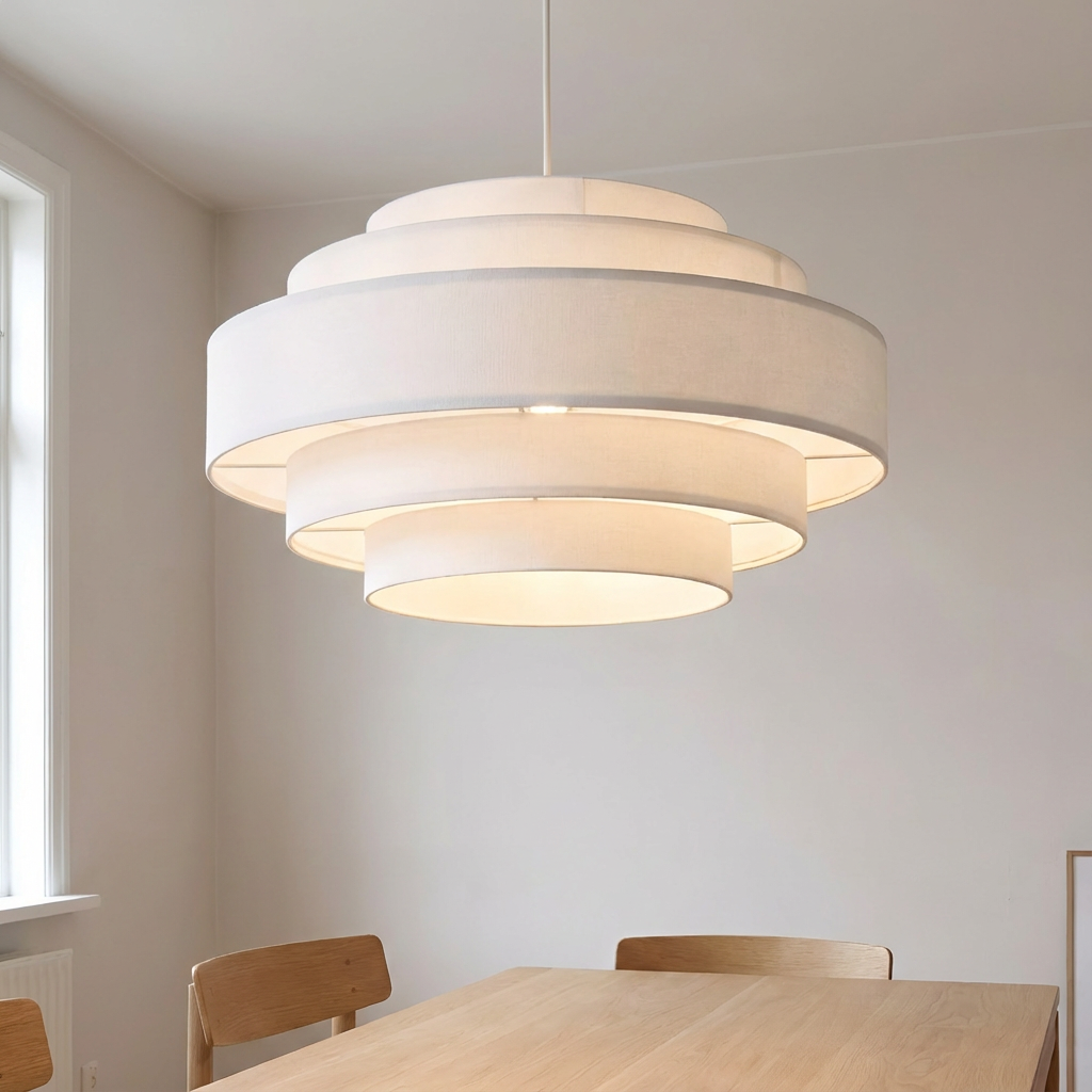 LumenSpiral Contemporary Spiral Textile Ceiling Light For Living Rooms And Bedrooms