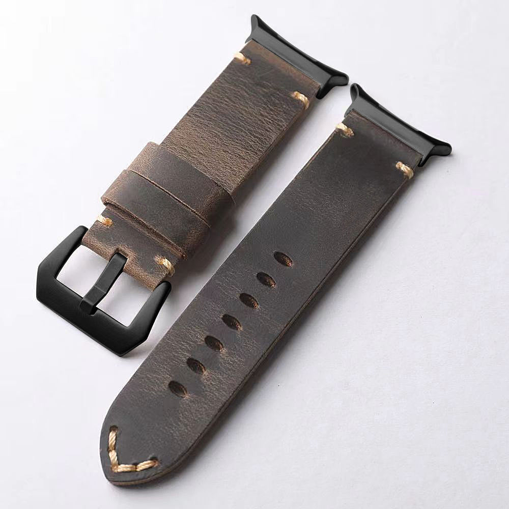 Heritage Collection Vintage Leather Strap For Samsung Watch Ultra — Adjustable Fit, Hand-Stitched Seam Detail