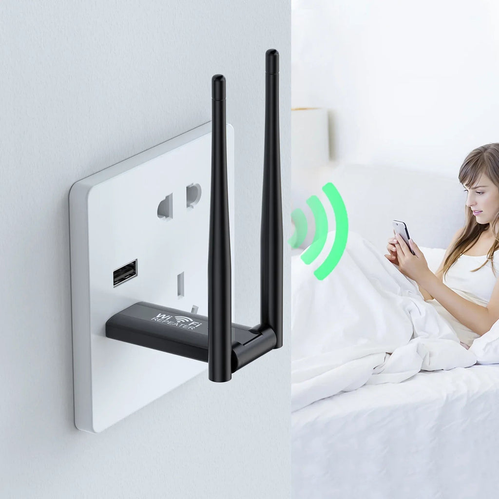 WiFi extender napájený přes USB — stabilní zesilovač signálu, rozšířené pokrytí