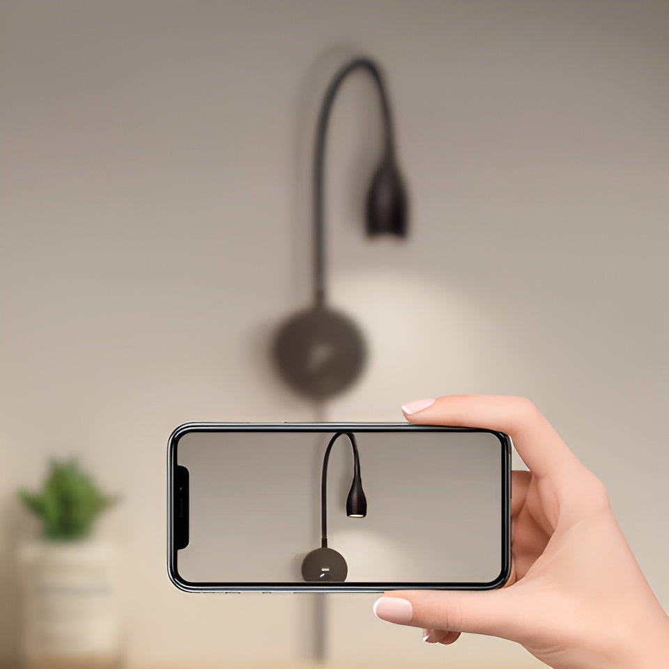 LumaFlex Wall Reading Lamp With Flexible Neck And Touch Dimming For Energy Saving