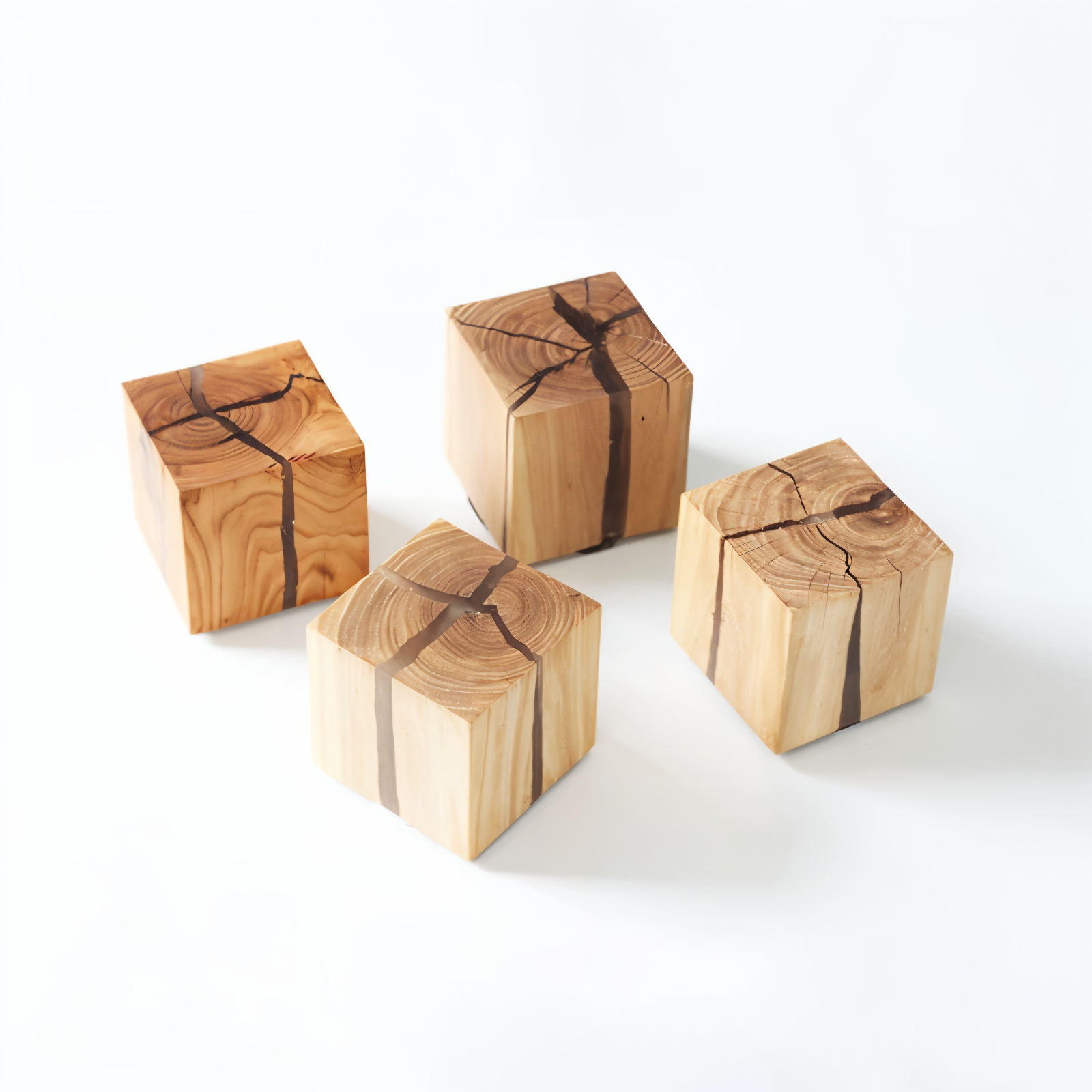 Solari Quad Crackle Wood Wall Light With Soft LED Glow For Warm Sculptural Charm