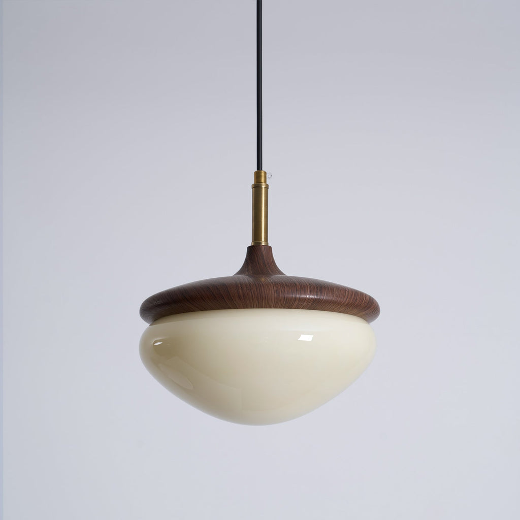 Vintage Pendant Light With Metal And Glass In Beige Gold For Dining And Living Rooms