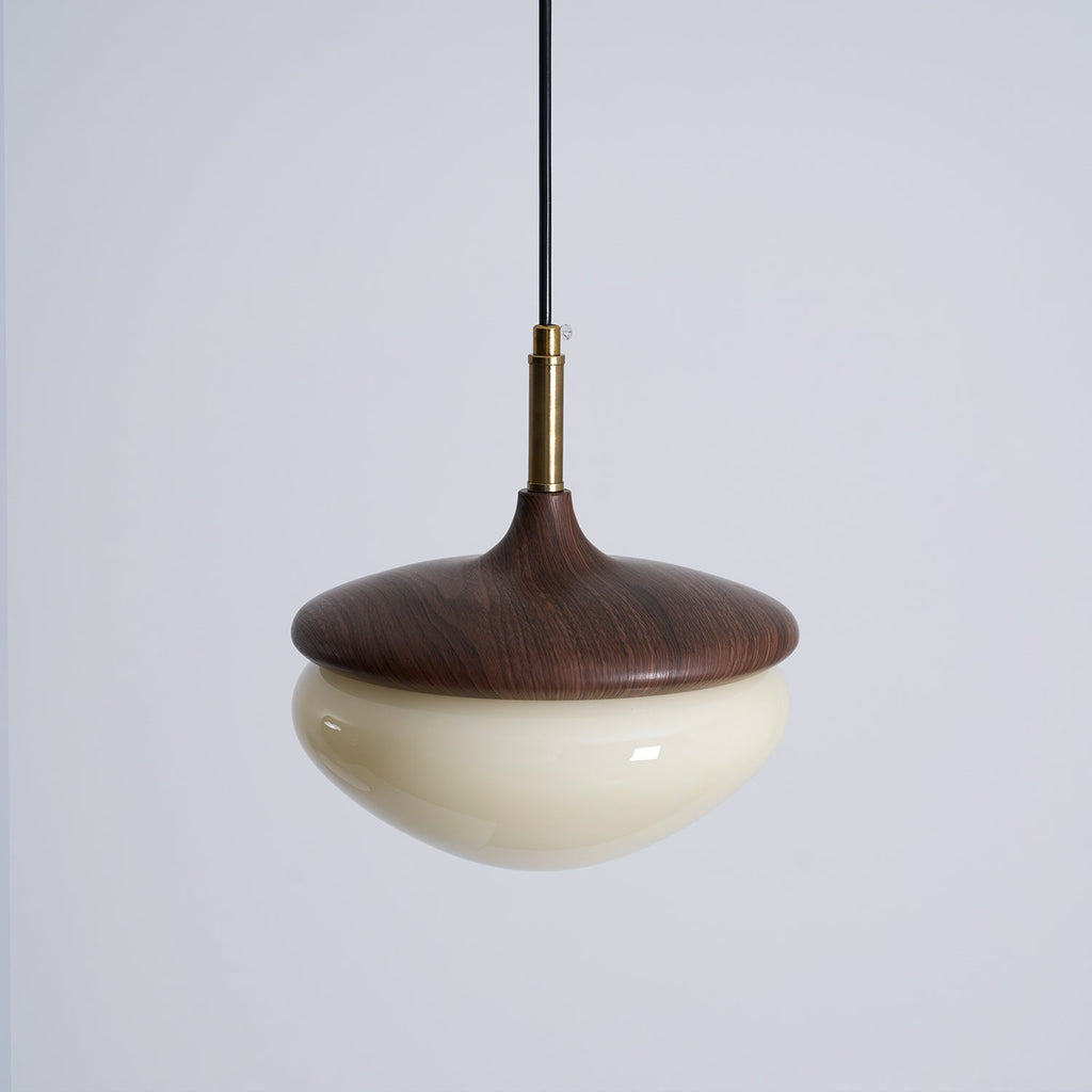 Vintage Pendant Light With Metal And Glass In Beige Gold For Dining And Living Rooms