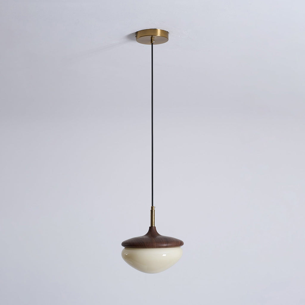 Vintage Pendant Light With Metal And Glass In Beige Gold For Dining And Living Rooms