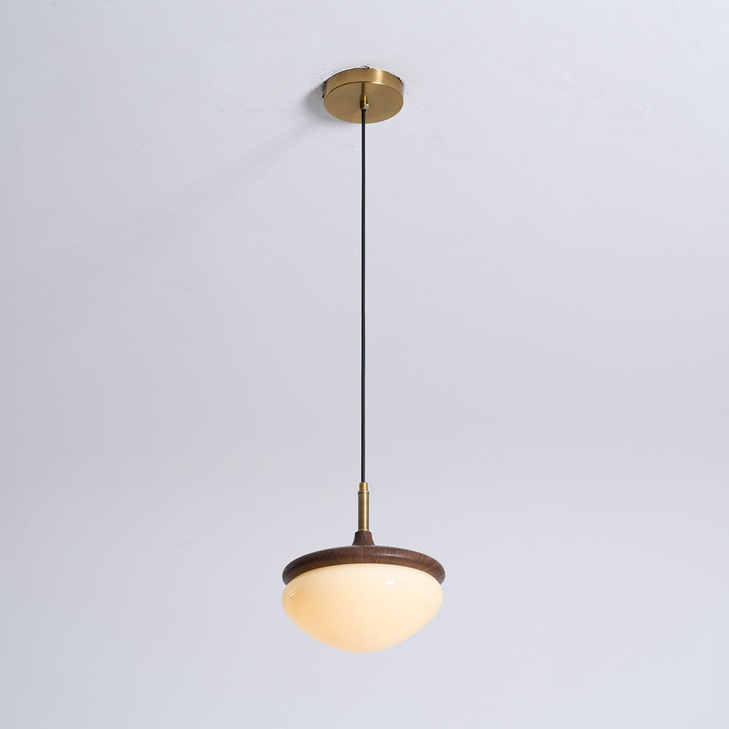 Vintage Pendant Light With Metal And Glass In Beige Gold For Dining And Living Rooms