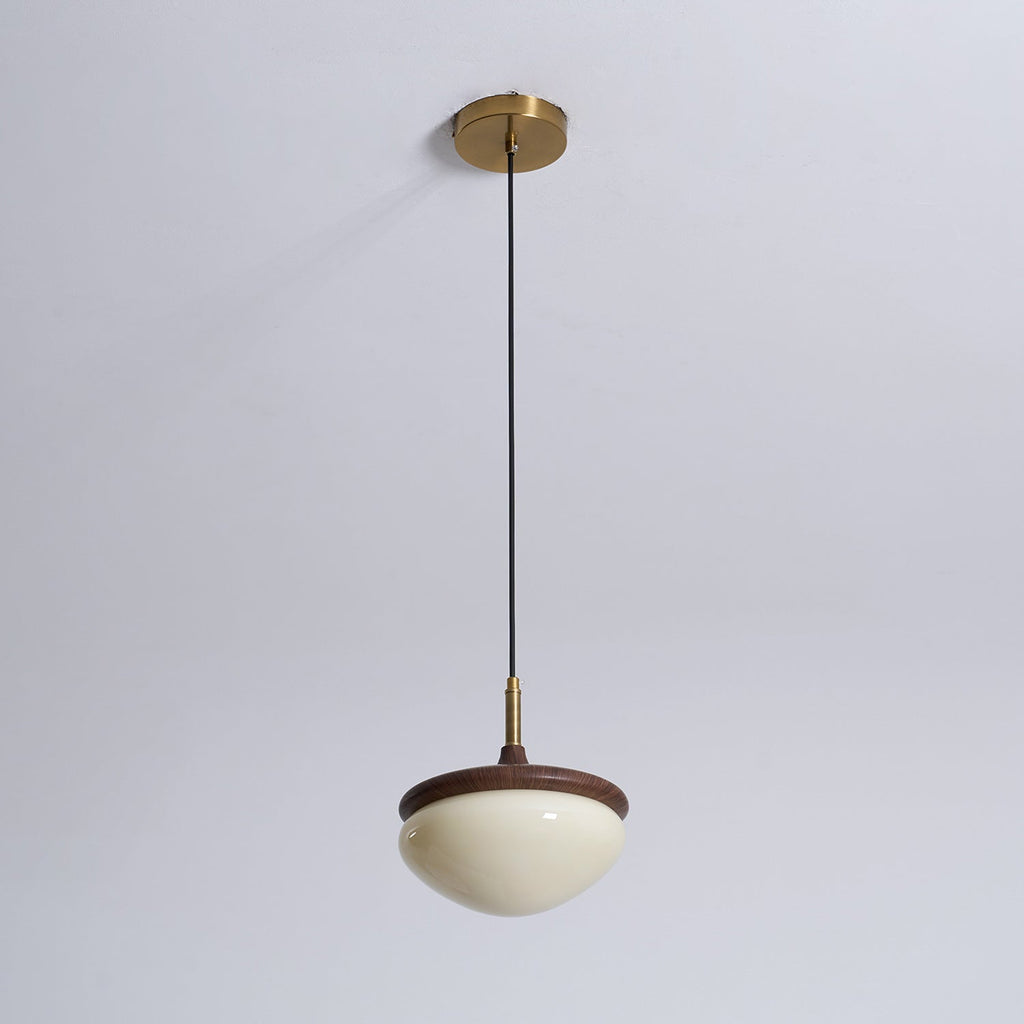 Vintage Pendant Light With Metal And Glass In Beige Gold For Dining And Living Rooms