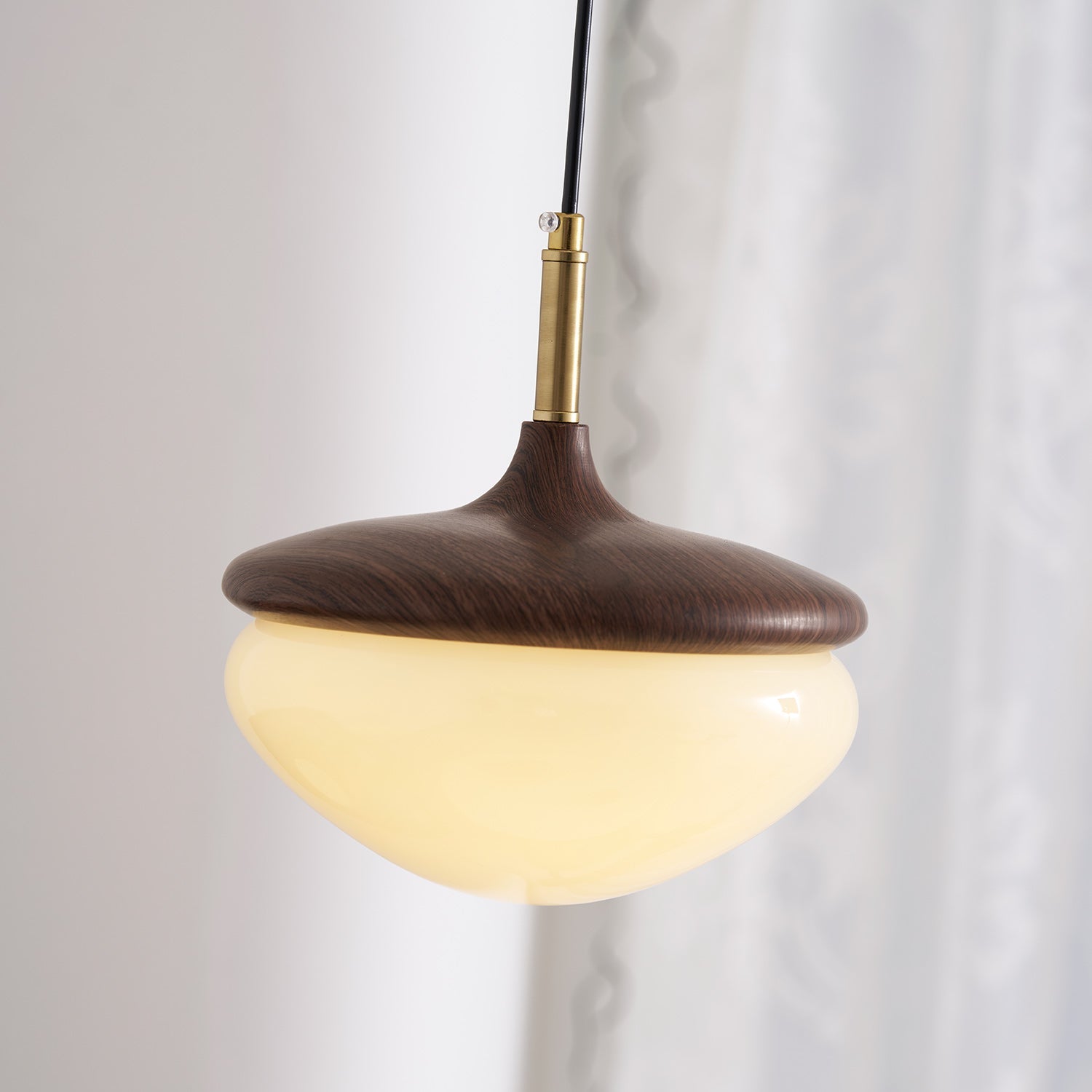 Vintage Pendant Light With Metal And Glass In Beige Gold For Dining And Living Rooms