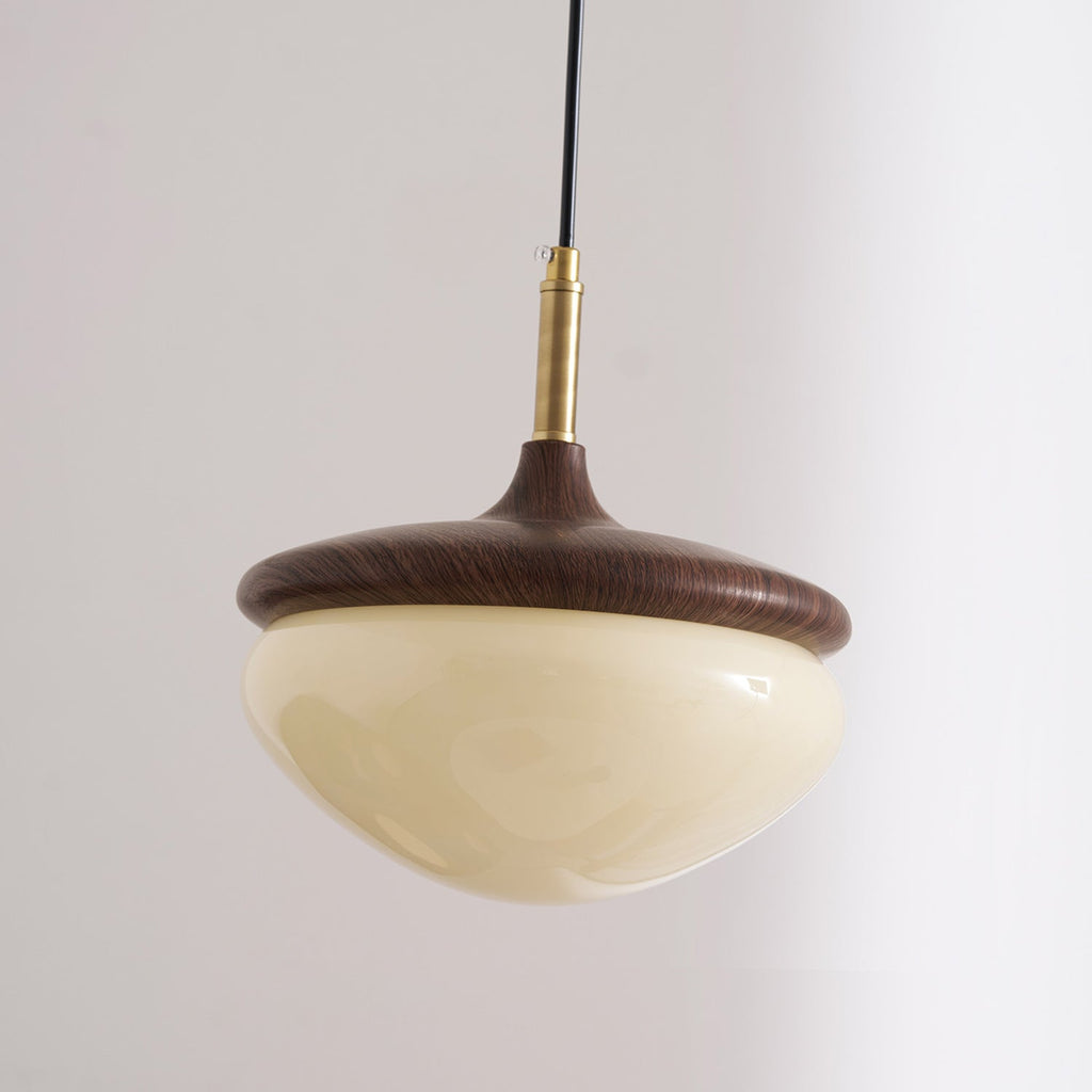 Vintage Pendant Light With Metal And Glass In Beige Gold For Dining And Living Rooms