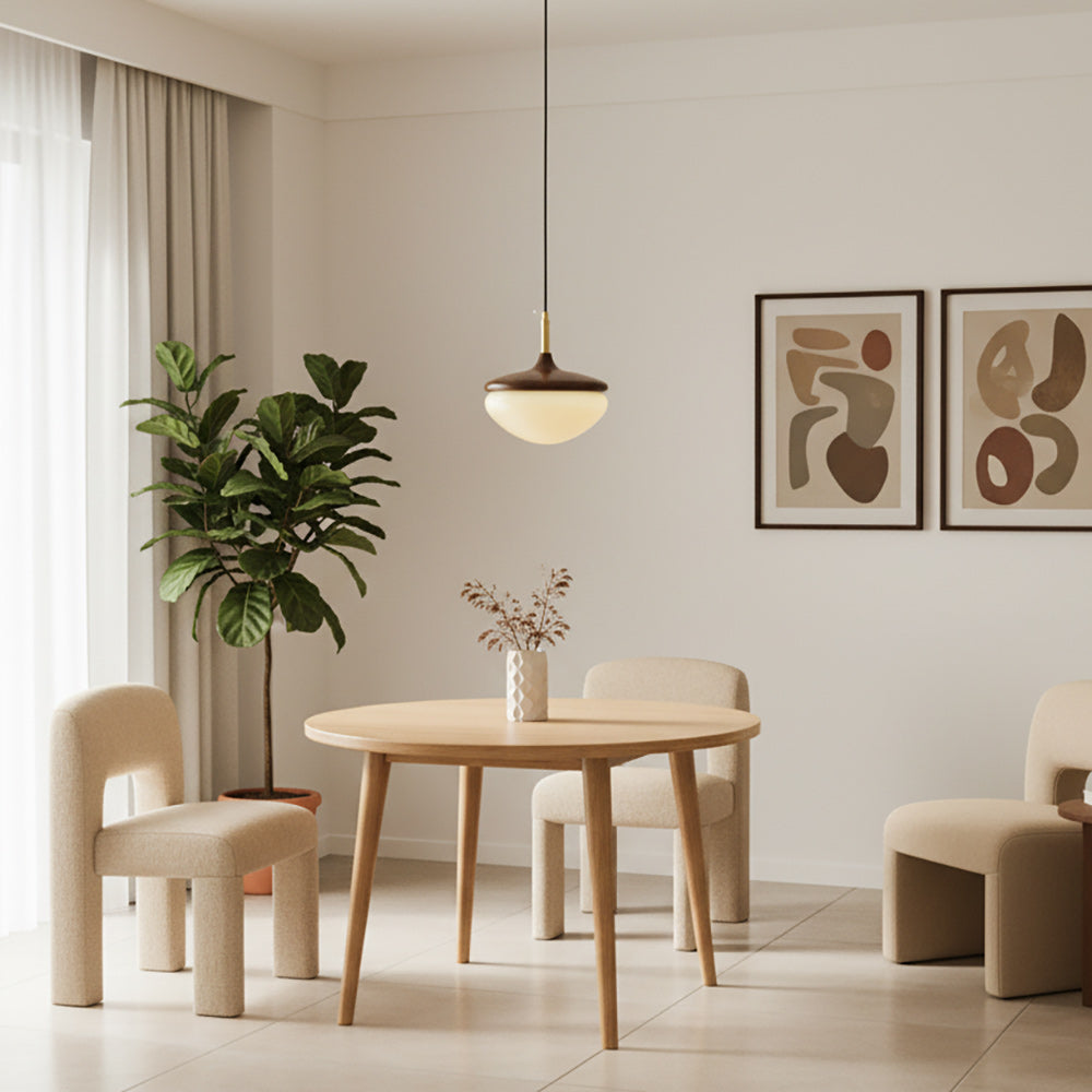 Vintage Pendant Light With Metal And Glass In Beige Gold For Dining And Living Rooms
