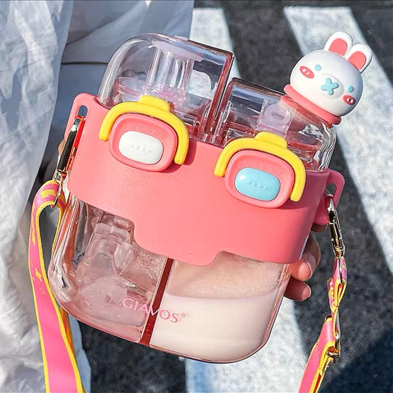 Dětská opakovaně použitelná láhev Hydration Buddy se dvěma přihrádkami –