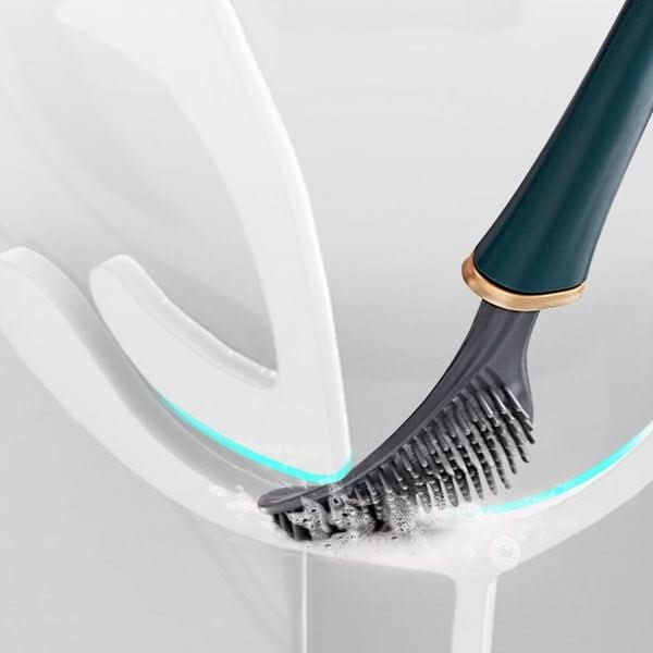 فرشاة مرحاض ووعاء حفظ من السيليكون الصحي PureSense SilicoClean — أبيض
