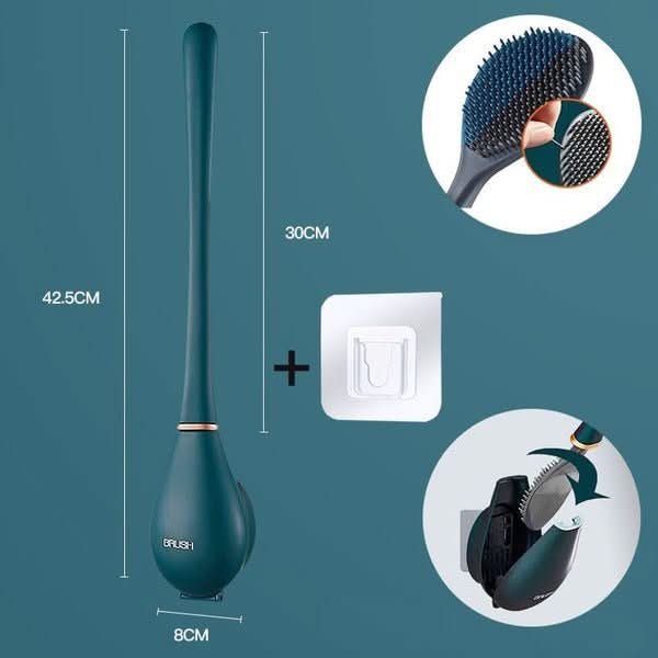 فرشاة مرحاض ووعاء حفظ من السيليكون الصحي PureSense SilicoClean — أبيض