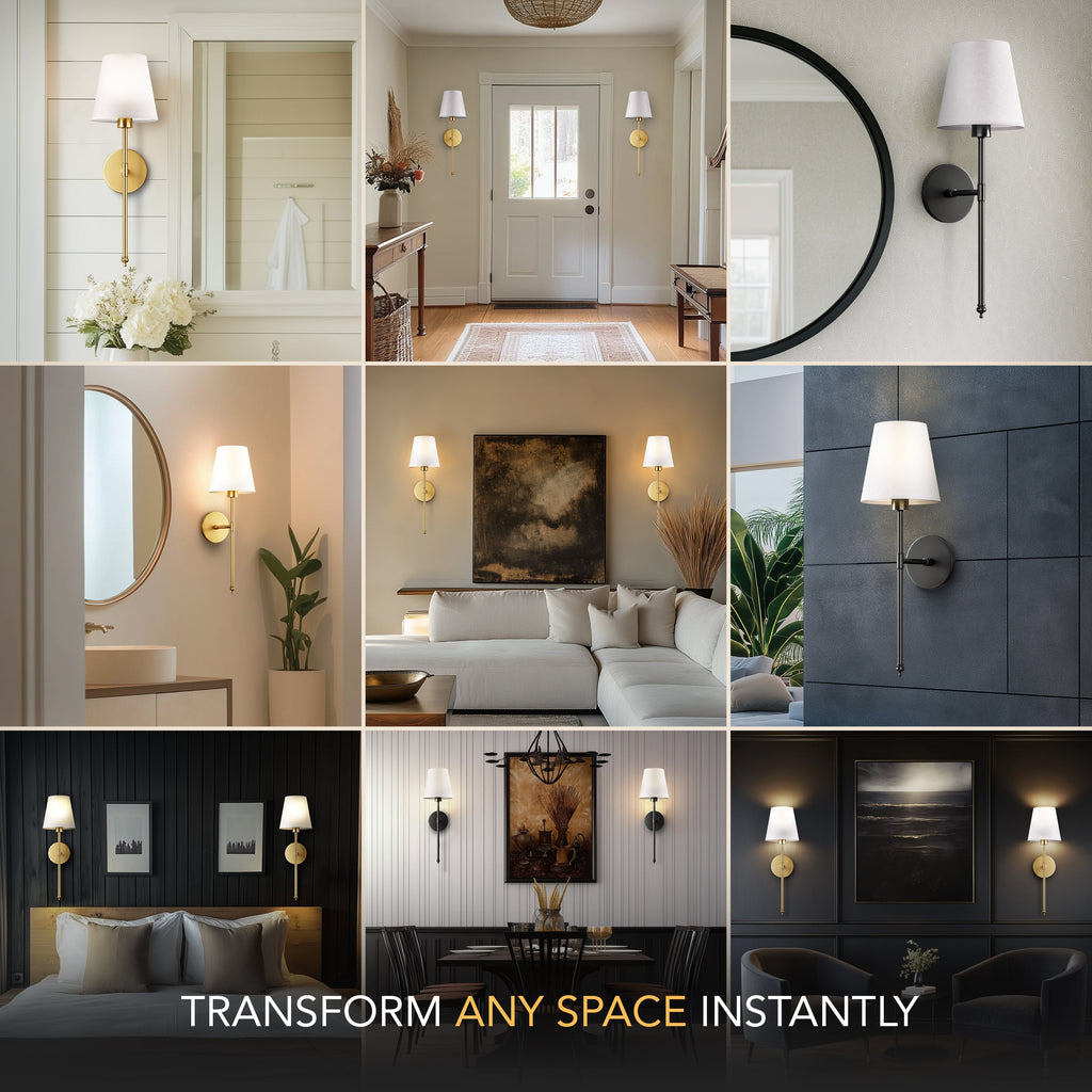 Lampada da parete wireless senza fori con telecomando, temperatura colore dimmerabile