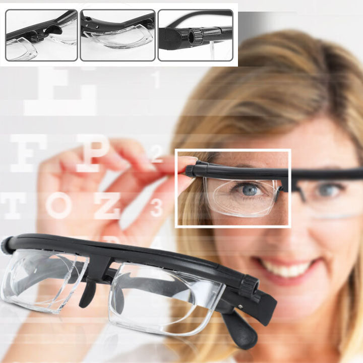 Adjustable Glasses With Focus Dial For Clear Reading And Distance Vision