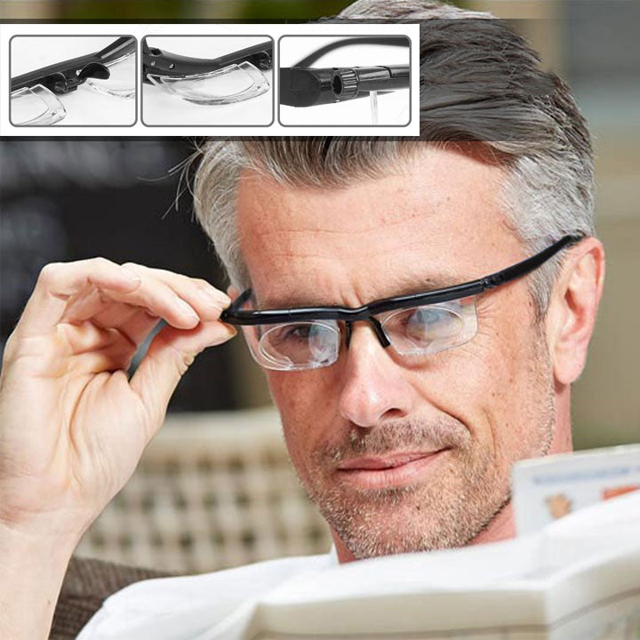 Adjustable Glasses With Focus Dial For Clear Reading And Distance Vision