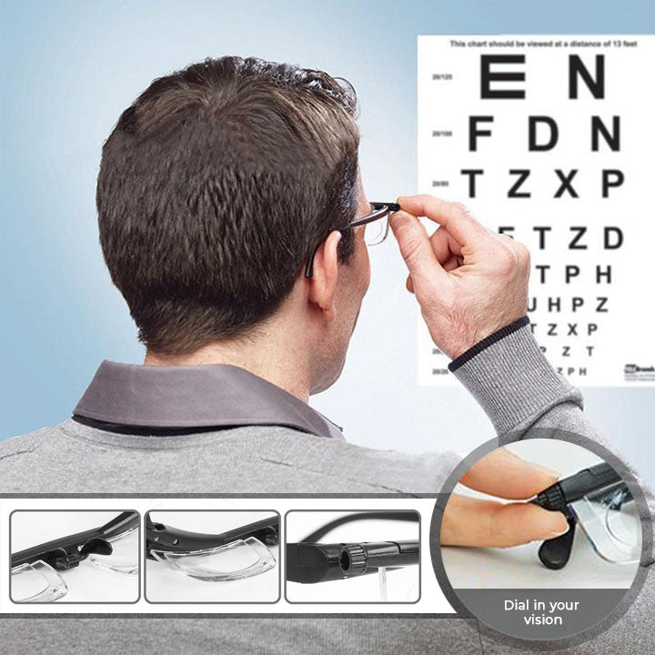 Adjustable Glasses With Focus Dial For Clear Reading And Distance Vision