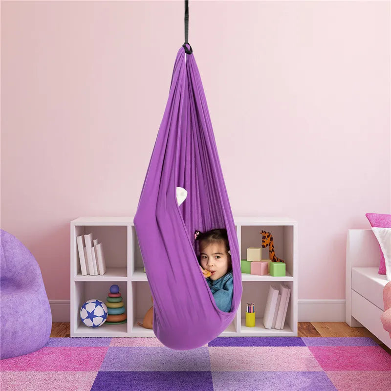 Children's Cotton Therapy Swing Hammock For Balance, Calm, And Sensory Development