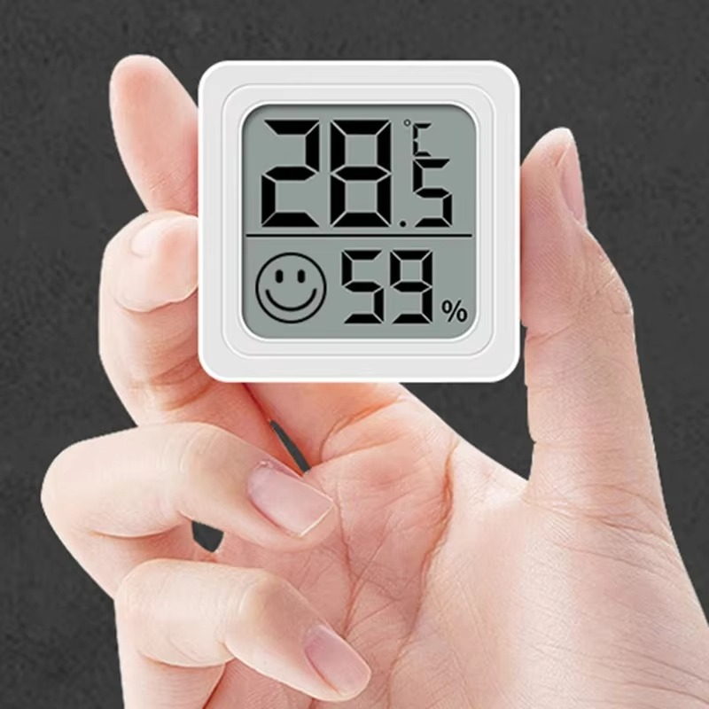 Kompakt LCD-termometer og hygrometer — præcise målinger af indendørs temperatur og luftfugtighed