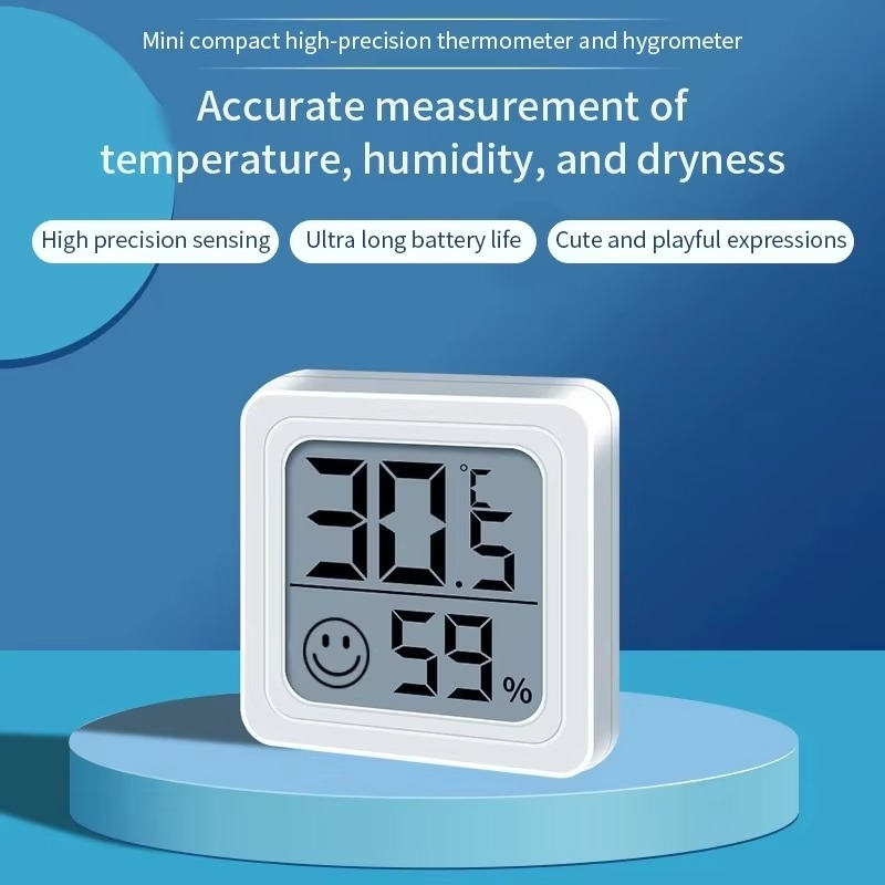 Kompakt LCD-termometer og hygrometer — præcise målinger af indendørs temperatur og luftfugtighed