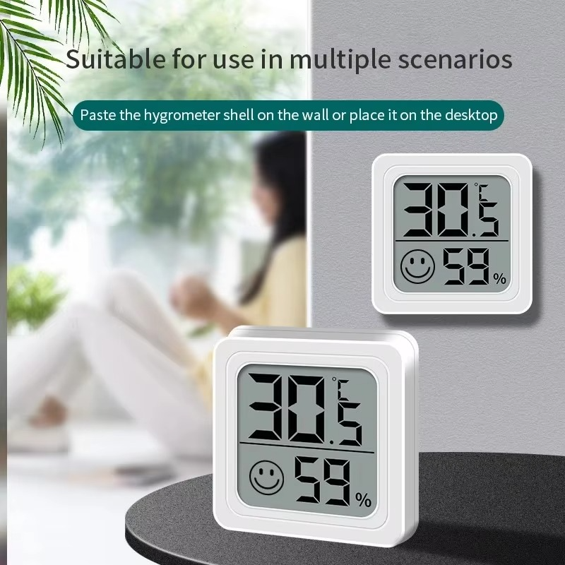 Kompakt LCD-termometer og hygrometer — præcise målinger af indendørs temperatur og luftfugtighed