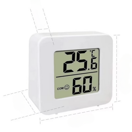 Kompakt LCD-termometer og hygrometer — præcise målinger af indendørs temperatur og luftfugtighed