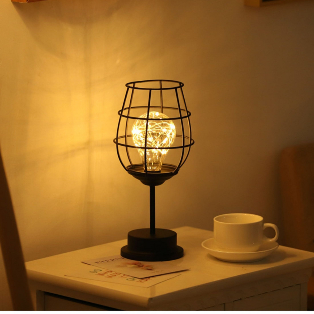 LumenCage Industrial LED Table Lamp With Warm Ambience And Vintage Modern Charm Light