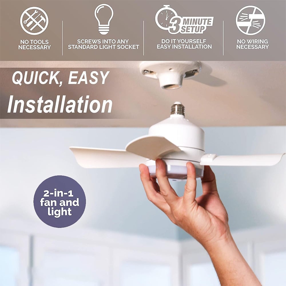 Moderní stropní ventilátor — integrované jasné LED světlo a dálkové ovládání