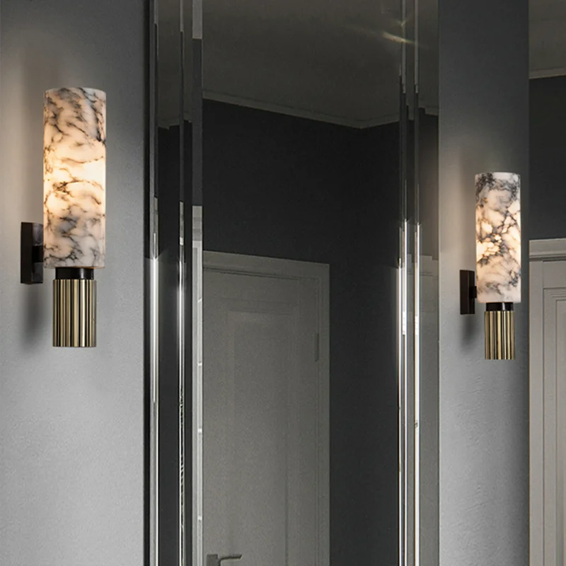Dimmable Astra Wall Lamp In Marble Finish For Living Rooms And Entryways Modern Style Accent For Walls