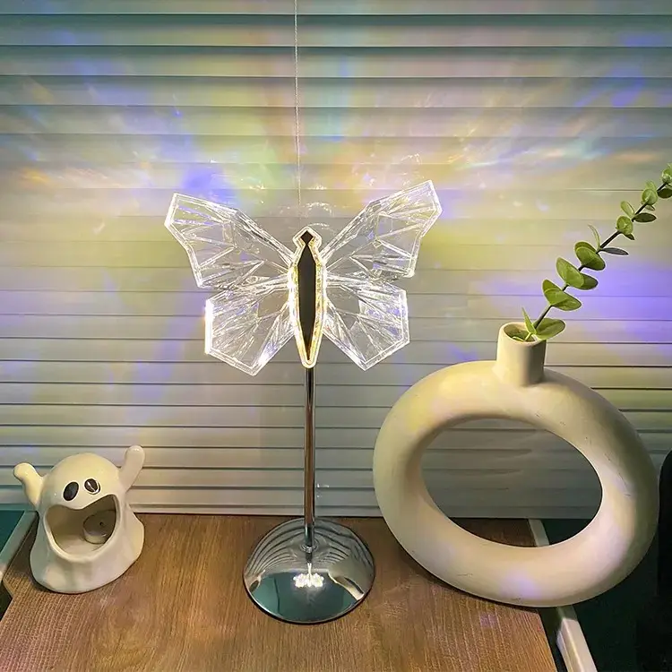 Luminara Crystal Butterfly Accent LED Lamp For Bedroom Decor And Nightstands Soft Glow Ambience