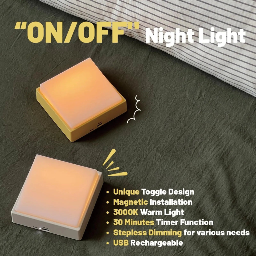 Rechargeable Compact Night Light Featuring Magnetic Attachment, Wireless Dimmable And Timer