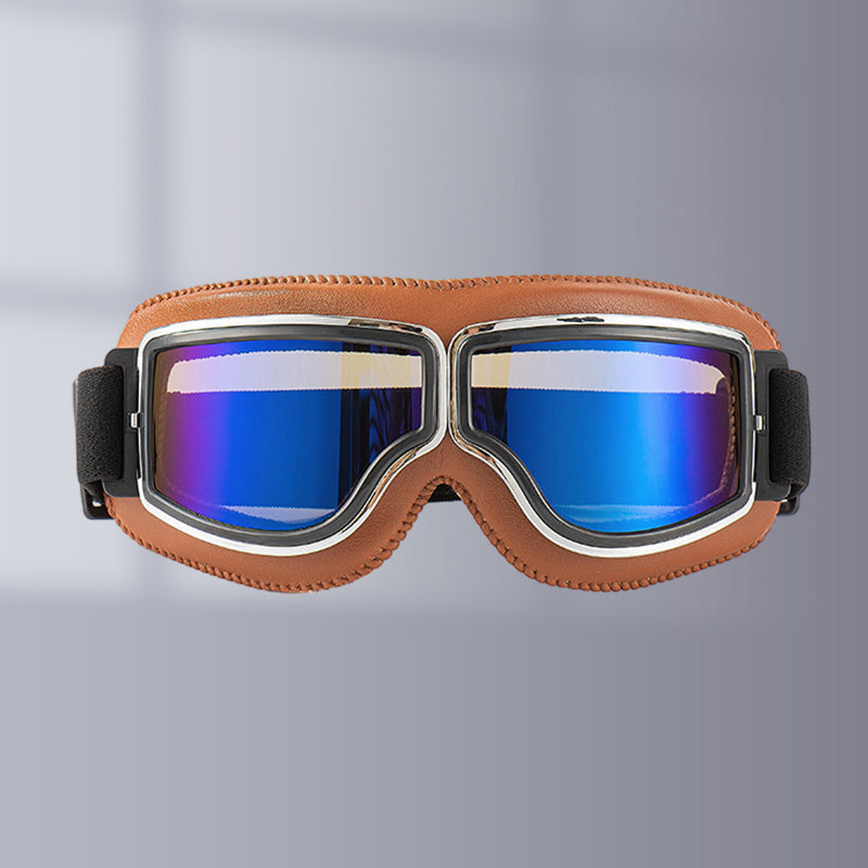 Retro Motorcycle Goggles — Scratch Resistant Lens, UV Protection