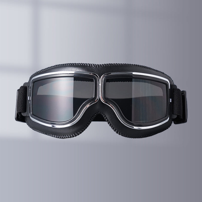 Retro Motorcycle Goggles — Scratch Resistant Lens, UV Protection