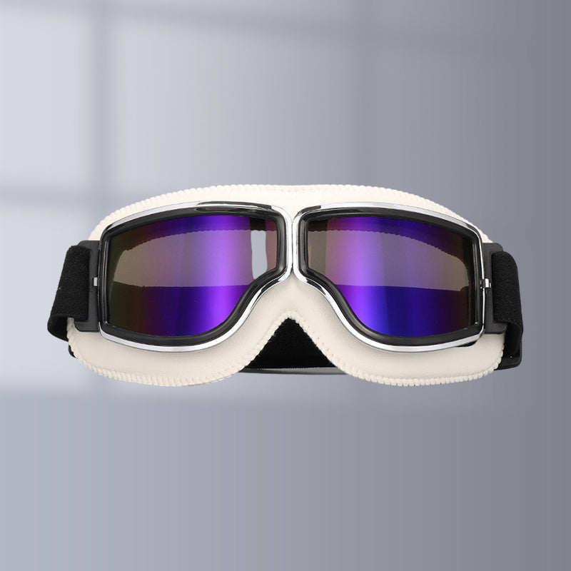 Retro Motorcycle Goggles — Scratch Resistant Lens, UV Protection