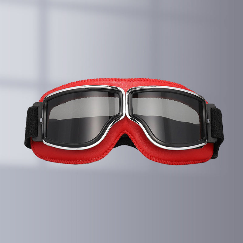 Retro Motorcycle Goggles — Scratch Resistant Lens, UV Protection