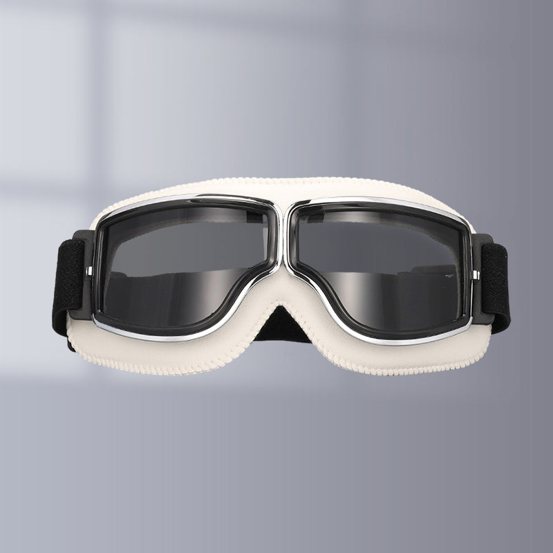 Retro Motorcycle Goggles — Scratch Resistant Lens, UV Protection