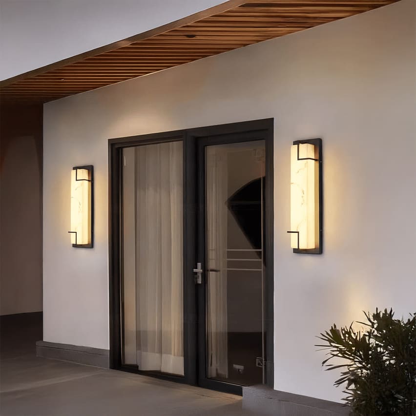 LumaNova Marble Effect Vertical Wall Sconce Light With Elegant Silhouette For Modern Interiors